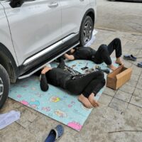 Bệ bước chân chính hãng Hyundai Santafe