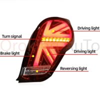 Độ đèn hậu Chevrolet Spark 2010 - 2018 mẫu mẫu cờ Mỹ nguyên cụm sở hữu chip LED có tuổi thọ lên đến 15.000h