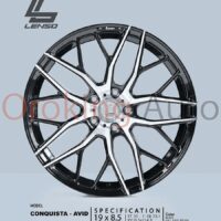 Mâm Lenso Conquista Avid Black Full Face Polish 19″ Đẹp Mắt