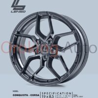 Mâm độ Lenso Conquista Corsa Matte Grey 19 inch