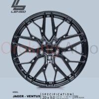 Mâm Lenso Jager Ventus Satin Black 20” Đẹp Mắt