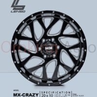 Mâm độ Lenso Mx Crazy Glossy Black 20″