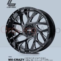 Mâm Lenso Mx Crazy Glossy Black 20” Đẹp Mắt