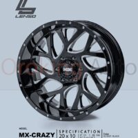Mâm độ Lenso Mx Crazy Glossy Black 20 inch