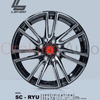 Mâm Lenso Samurai Ryu Glossy Black 15” Đẹp Mắt