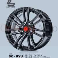 Mâm độ Lenso Samurai Ryu Glossy Black 15 inch