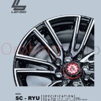 Mâm độ Lenso Samurai Ryu Glossy Black 15″