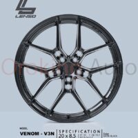 Mâm Lenso Venom V3N Satin Black 20” Đẹp Mắt