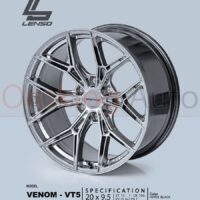 Mâm độ Lenso Venom VT5 Hyper Black 20″