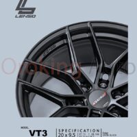 Mâm độ Lenso VT3 Satin Black 20″
