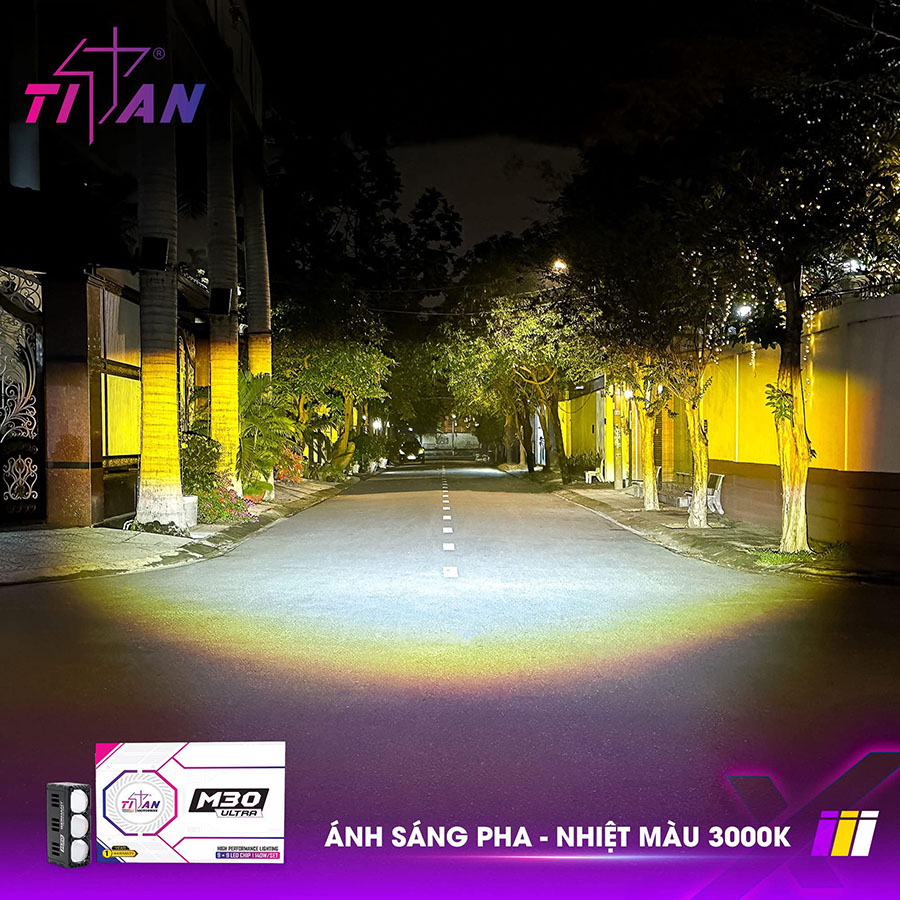 Ánh sáng Pha của Đèn Trợ Sáng M30 Ultra với khả năng chiếu xa vượt trội