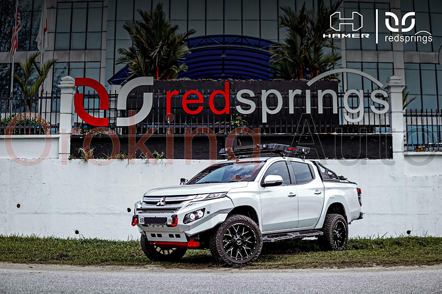 Cản chướng ngại vật bằng baga mui có đèn led Hamer HR152 xe Mitsubishi Triton 2024+ vô cùng tuyệt vời