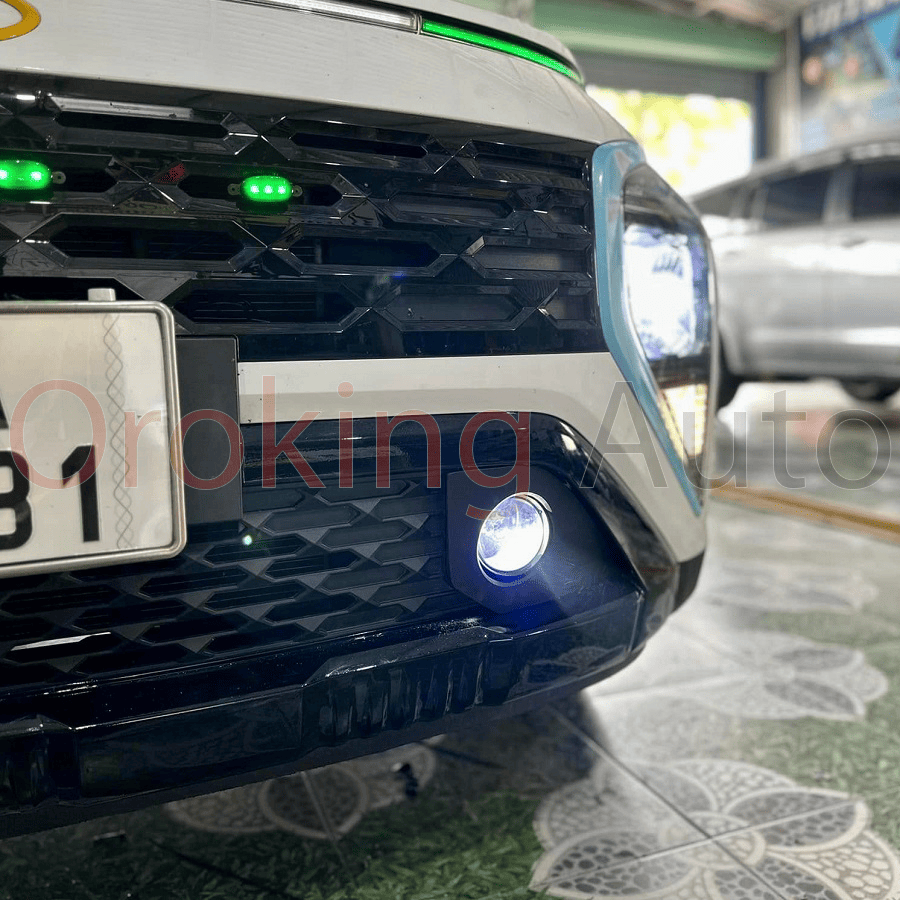 Đèn bi gầm Hyundai Stargazer 2022 hiệu A9 Pro kèm mặt dưỡng với ba nhiệt màu thời thượng