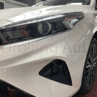 Đèn bi gầm Kia K3 2024 hiệu A9 Pro kèm dưỡng in 3D với ba nhiệt màu thời thượng