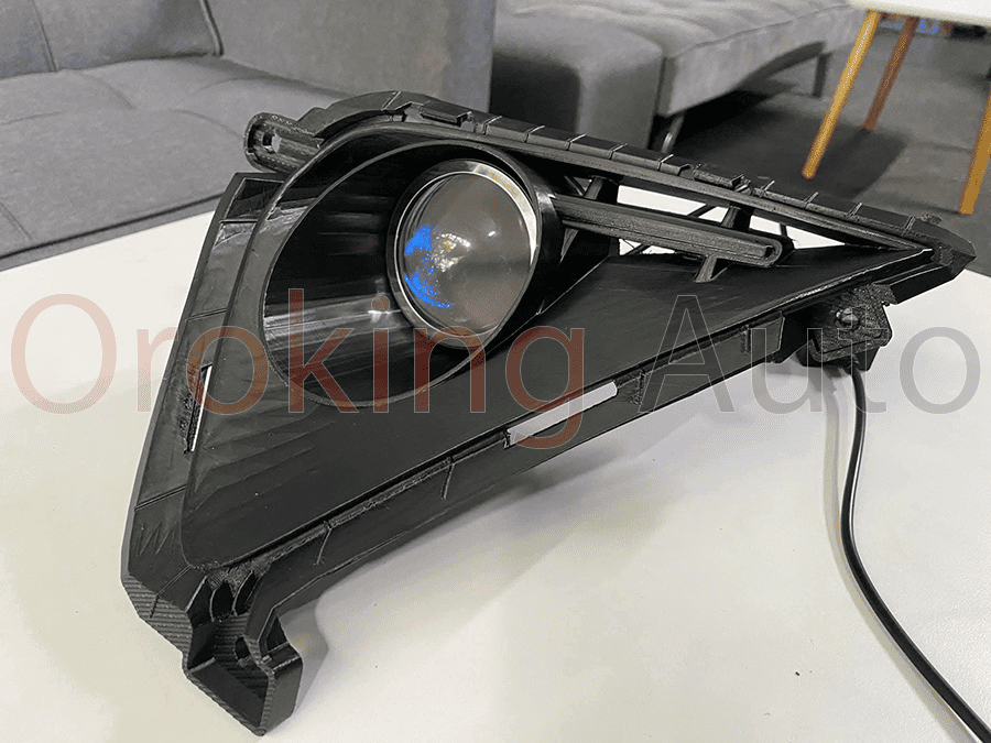 Đèn bi gầm Kia K3 2024 hiệu A9 Pro kèm dưỡng in 3D tại Oroking Auto