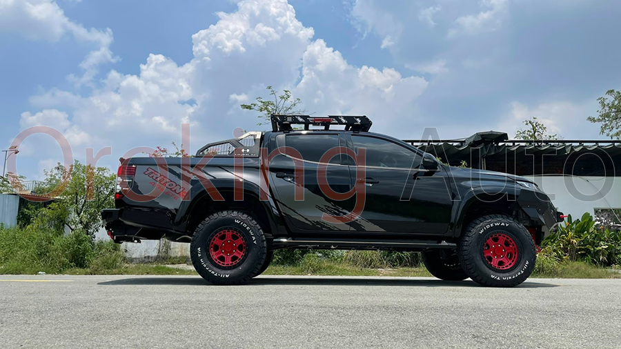 Cản chướng ngại vật bằng baga mui có đèn led Hamer HR152 xe Nissan Navara Pro4X 2020+ vô cùng tuyệt vời