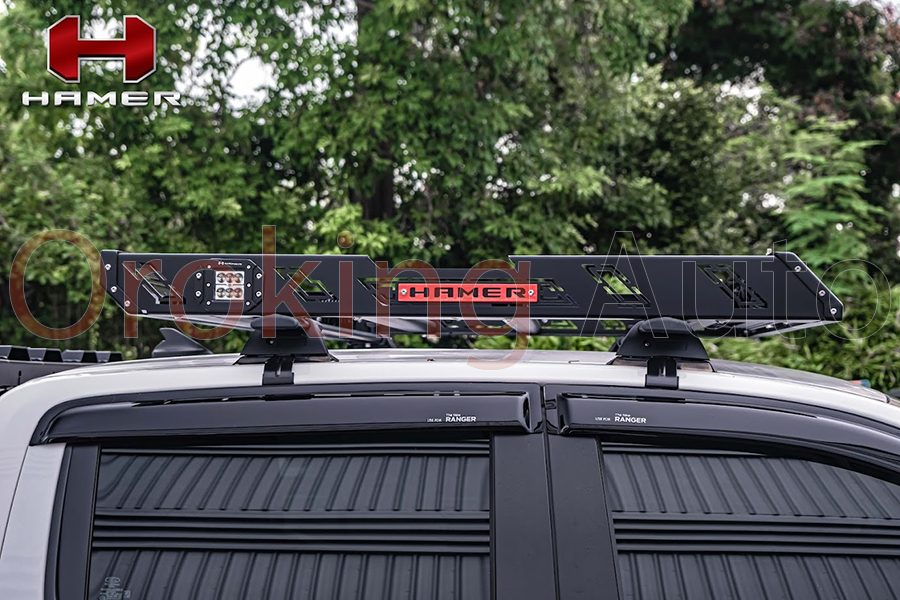 Lắp baga nóc có đèn led Hamer HR152 xe Nissan Navara NP300