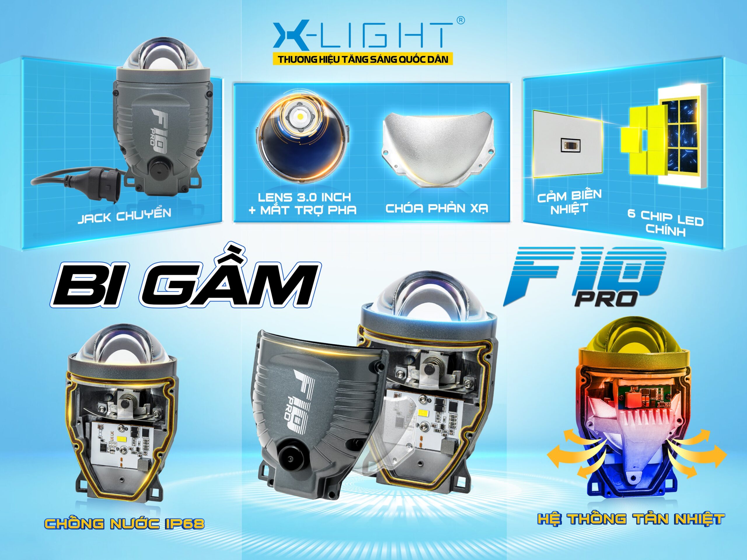 Đèn bi gầm X-Light F10 Pro