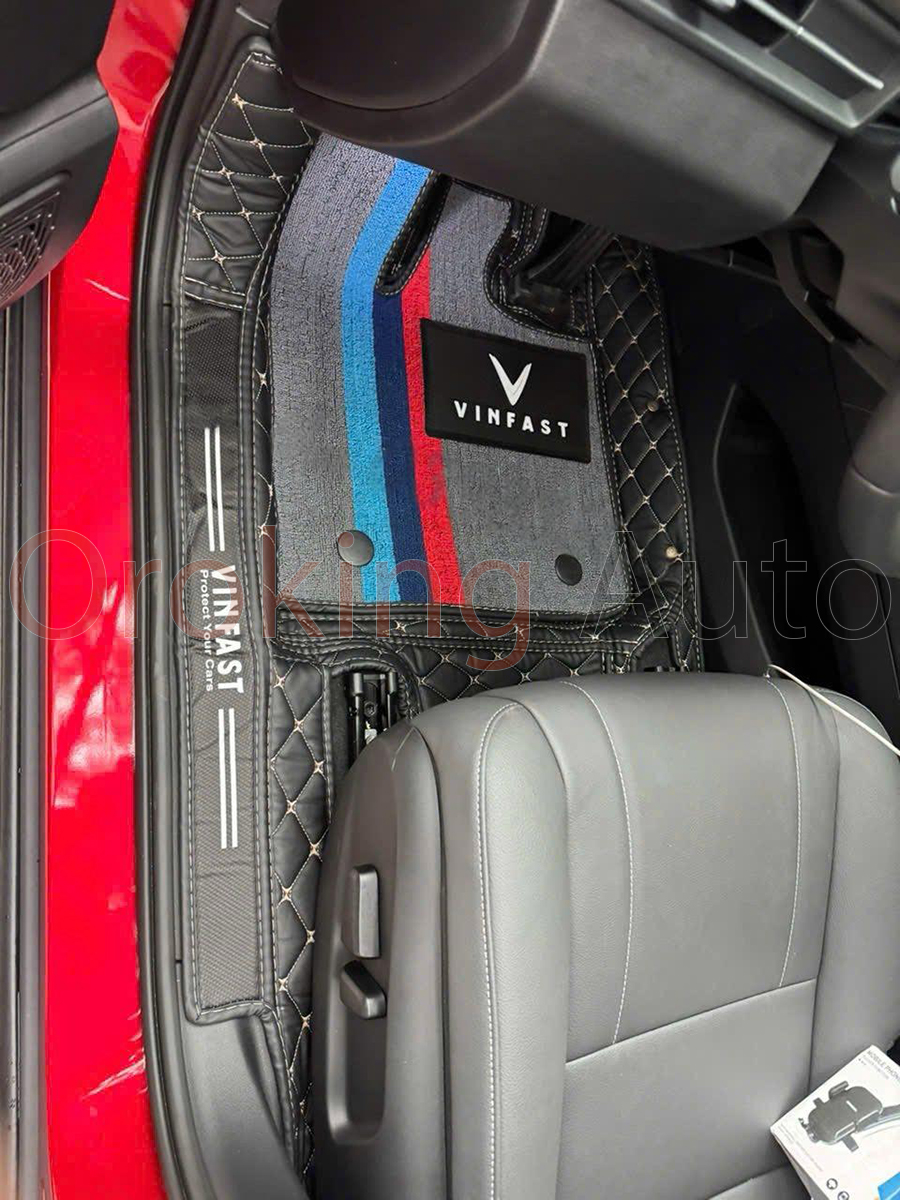 Thảm lót sàn Vinfast VF7 360 độ - Đỉnh cao của thảm lót sàn ô tô may thủ công.