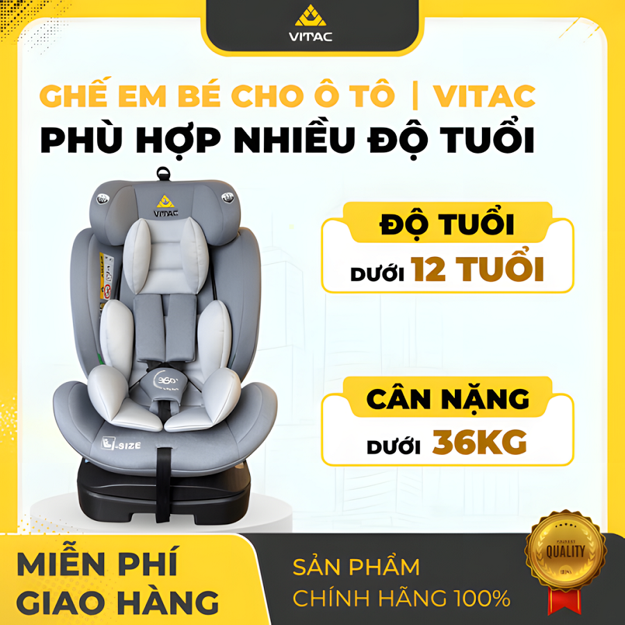 Ghế Ngồi Ô Tô Trẻ Em Vitac Safenest 360° R129