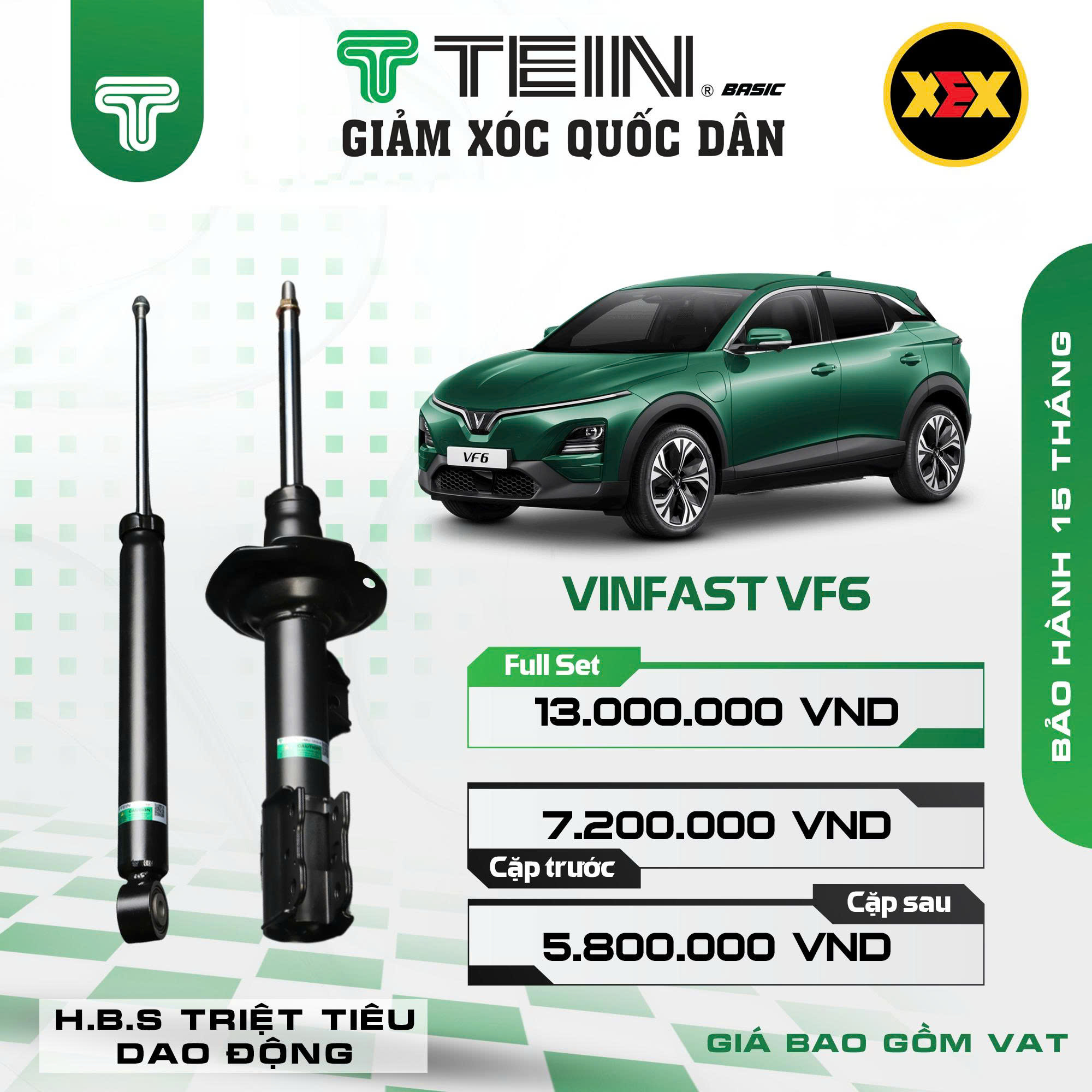 Giảm Xóc Vinfast VF6 Chính Hãng Tein Endurapro Plus